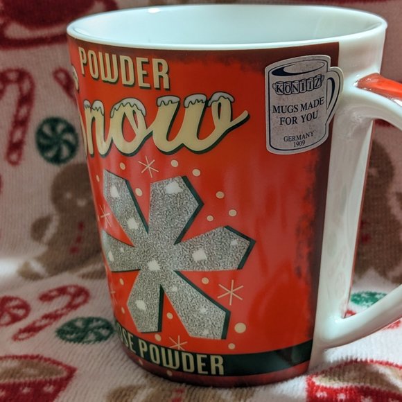 New Vtg Style 2 Winter Mugs Icicles & Powder Snow Germany Waechtersbach Mugs Set - Picture 10 of 10